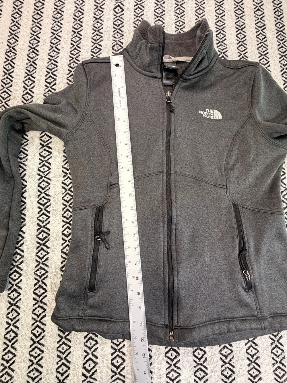 The North Face Full Zip Fleece Agave Jacket Womens Medium Gray sweatshirt M - Picture 12 of 13